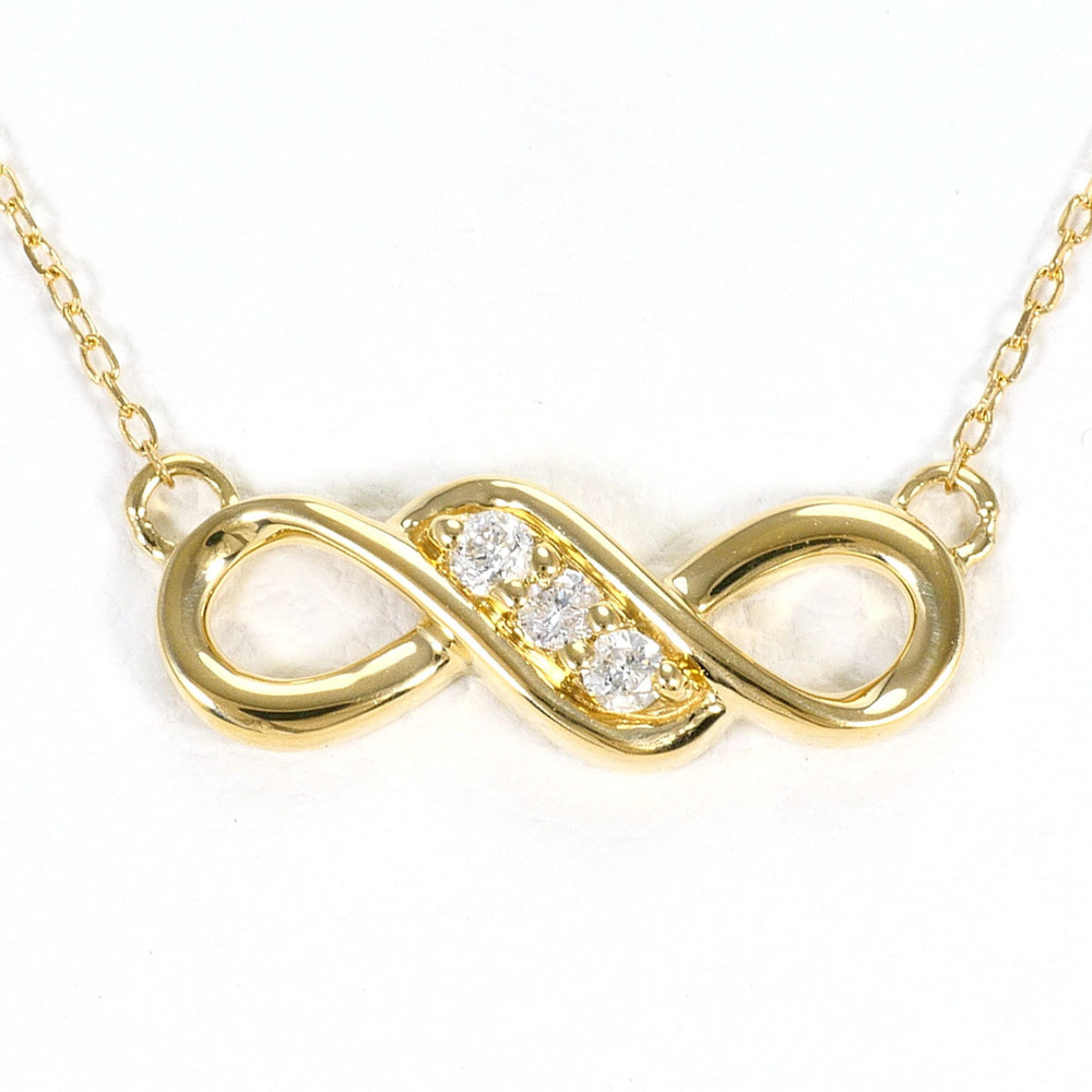 18K (18-karat) Yellow Gold Necklace with 0.05ct Diamond, Total Weight 1.4g, 4...